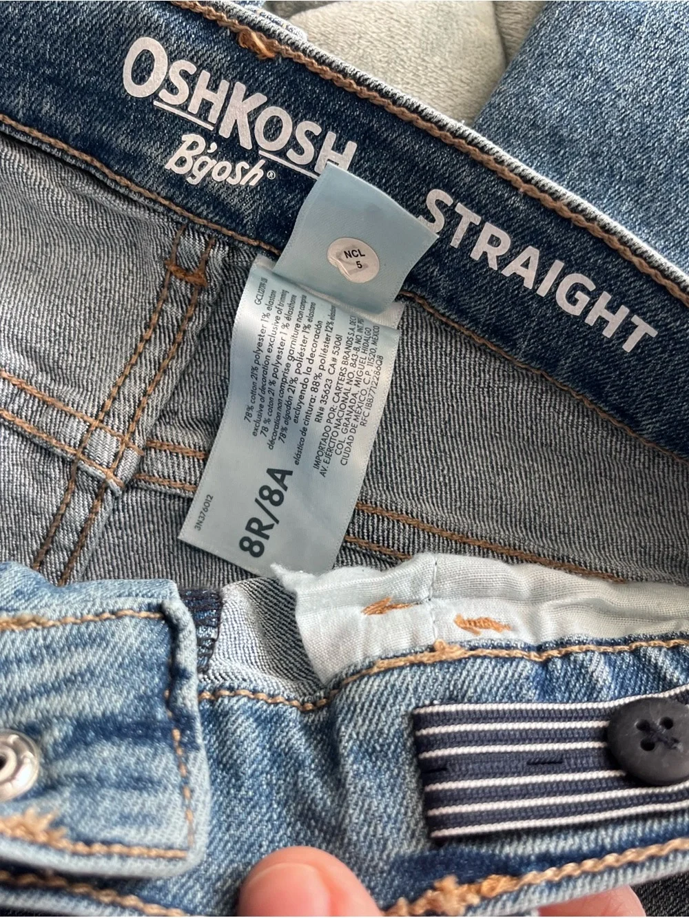 NEW OshKosh Denim Straight Jeans Size 8